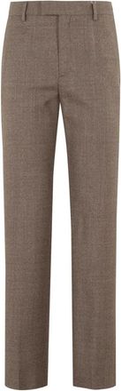 Maison Margiela Zandkleurige Broek met Schuine Zakken - Dames - Straight fit broeken - Bruin - 2XS - Broeken