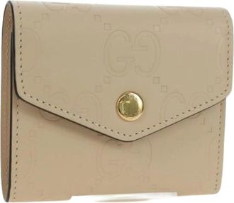 Gucci Pre-owned Wallets, female, Beige, Size: ONE SIZE Pre-owned Trifold Wallet