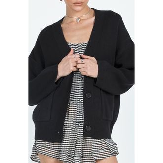 Princess Polly Burke Cardigan in Black at Nordstrom, Size Large/x-Large