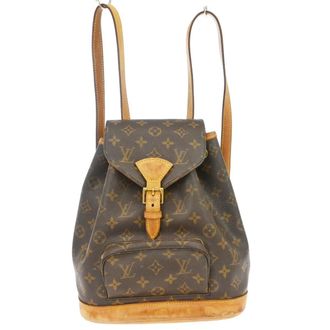 Louis Vuitton Vintage Montsouris Backpack Monogram Canvas Brown Canvas Backpack Bag (Pre-Owned)