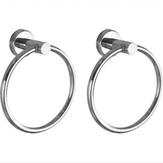 OEM Juego De 2 Anillos Cromados Para Toallas De Ba&ntilde;o, Accesorios De Ba&ntilde;o, Toallero De Acero Inoxidable Grueso Para Ba&ntilde;o, Toallero Redondo Moderno De Pared