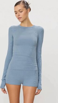 &Eacute;terne Long Sleeve Fitted Top In Slate