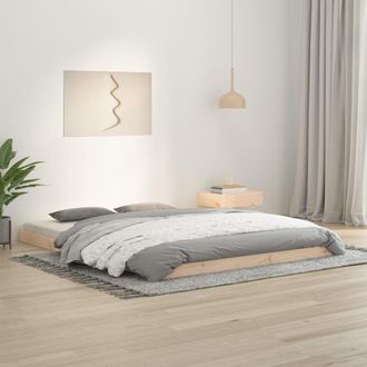 Berkfield Home Bed Frame without Mattress 150x200 cm King Size King Size Solid Wood Pine in Brown