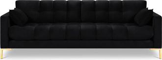 BLOOMINGLOFT 4-Sitzer Designsofa Mamaia Samt - Schwarz