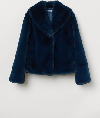 H&M Faux-fur-Jacke - Blue