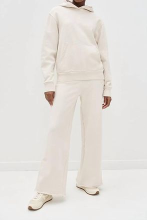 perfectwhitetee Amber French Terry Wide Leg Pants In Sugar