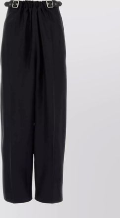 Loewe wide leg wool blend trousers with buckle