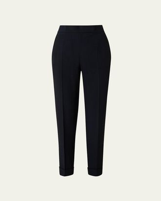 Akris Chris Pleated Straight-Leg Pants