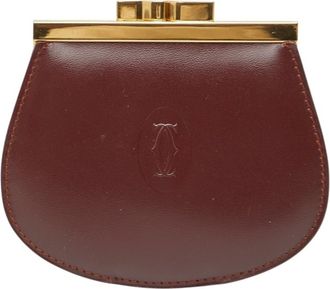 Cartier Bordeaux Wine Red Leather Coin Purse/Coin Case (Pre-Owned)