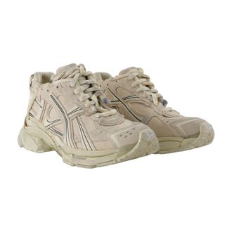 Balenciaga Womens Leather Runner Sneaker Beige
