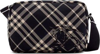 Burberry EKD-appliqu&eacute; checked crossbody bag - men - Polyurethane/Polyester/Polyester/Polyurethane - OS - Black