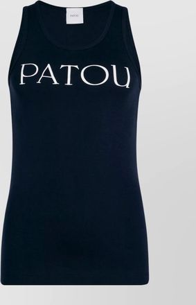 Patou cotton sleeveless scoop neck tank top