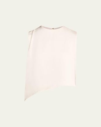 Vince Asymmetric Satin Lace Top