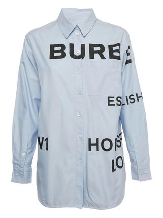 Burberry Blouse met logoprint - Blauw