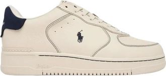 Polo Ralph Lauren Masters Court leren sneaker - Heren - Schoenen - Wit - Maat: 43 EU Leer