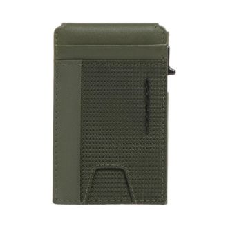 Piquadro Accessoires, Heren, Groen, ONE Size, Leer, Pop-up Kaarthouder