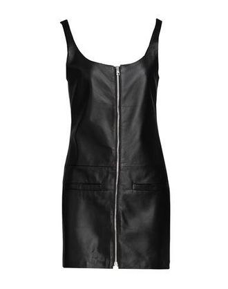 8 by YOOX LEATHER FRONT-ZIP MINI DRESS