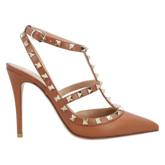 Valentino Garavani Bruine Leren Rockstud Hakken