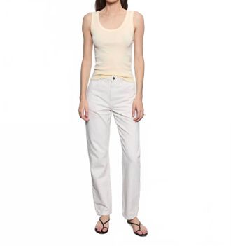 Enza Costa Supima Baby Rib Tank Top In Beige