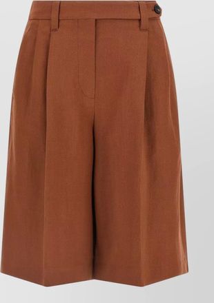 Brunello Cucinelli sartorial bermuda shorts pleats belt loops pockets