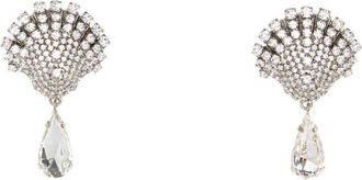 Alessandra Rich Silver Crystal Drop Earrings