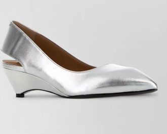 Jil Sander leather pumps pointed toe metallic finish