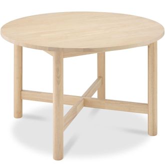 Best Choice Products 47In Round Solid Wood Dining Table, Modern Farmhouse Table For 4, Space Saving, Easy Assembly