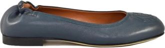 A.Testoni Leren Ballerina Schoenen - Dames - Ballerinas - Blauw - 36 EU - Leer - Schoenen