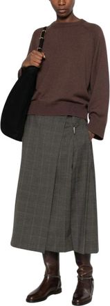 Brunello Cucinelli Cashmere Ronde Hals Trui - Dames - Truien - Bruin - Maat: M Kasjmier