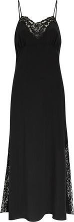 Chlo&eacute; Lace-trimmed Silk Midi Dress - Black - 38 (UK10 / S)
