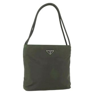 Prada Pre-owned Shoulder Bags, female, Green, Size: ONE SIZE Pre-owned Vintage Nylon Shoulder Bag