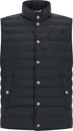 Brunello Cucinelli Blue Polyester Sleeveless Mens Jacket