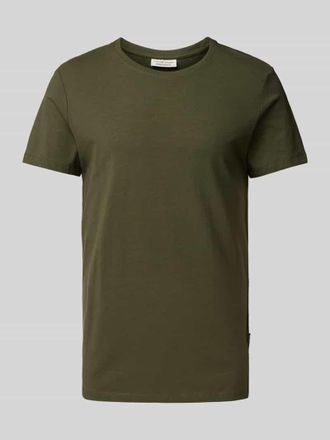 Casual Friday Casual Friday T-Shirt mit geripptem Rundhalsausschnitt in Khaki, Gr&ouml;&szlig;e S