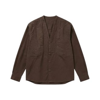 Rick Owens LS Larry Jumbo Fogpocket Shirt - Dames - Blouses & Shirts - Bruin - Maat: L Katoen
