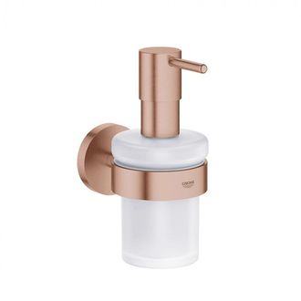 GROHE Essentials Set De Ba&ntilde;o Dispensador De Jab&oacute;n L&iacute;quido + Marco Soporte, Warm Sunset Cepillado (40369dl1+40394dl1)