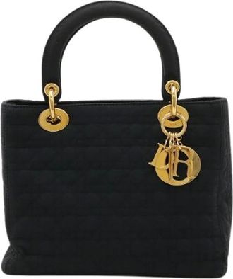 Dior Pre-owned Handbags, female, Black, Size: ONE SIZE Pre-owned Lady Dior Nylon Handbag