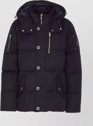 Moose Knuckles quilted hooded jackets removable hood