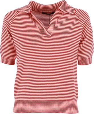 Max Mara striped polo-neck T-shirt - Red