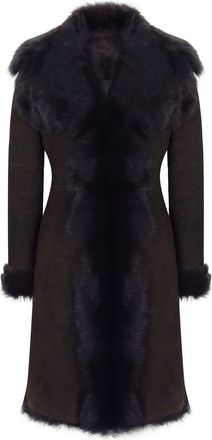 TruClothing Luxury 3/4 Length Suede Sheepskin Coat