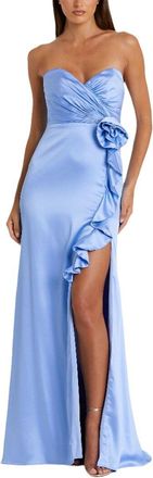 Mac Duggal Strapless Satin Column Gown