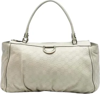 Gucci Pre-owned Handbags, female, White, Size: ONE SIZE Pre-owned Leather Tote