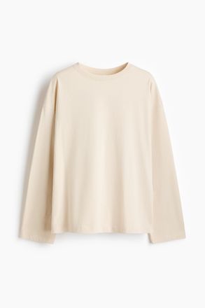 H&M Langarmshirt aus Baumwolle - Beige
