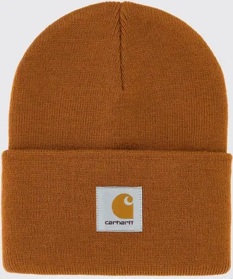 Carhartt Work in Progress Berretto beanie in acrilico con logo ricamato e risvolto