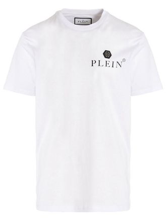 Philipp Plein White Logo Crew Neck T-Shirt