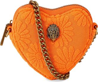 Kurt Geiger Micro Heart Leather Crossbody Bag in Orange at Nordstrom