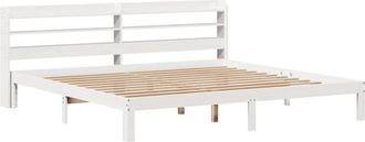 vidaXL Vidaxl - Bed Frame with Headboard without Mattress White 180x200 cm Super King