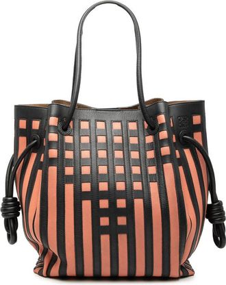 Loewe Pre-owned Loewe Leather Grid Flamenco Knot Tote AP3F9A2Y51OTWXX4