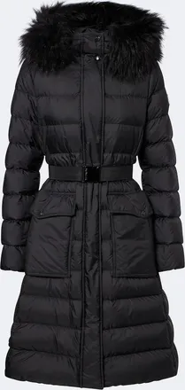 Moncler Shearling-trimmed down coat