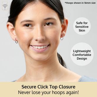 MAX + STONE 14k Yellow or White Gold 2mm Thick Tube Hoop Earrings 12MM to 50MM