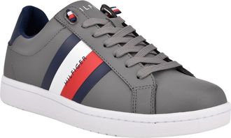 Tommy Hilfiger Sneakers Mens Gray Faux Leather Comfort Casual Shoes VER594